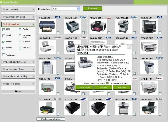 Bild: Der interaktive Produktberater im Webshop