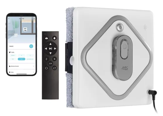 Bild: Sichler Haushaltsgeräte Profi-WLAN-Fensterputzroboter PR-330 mit Dreifach-Sprüher, Fernbedienung, App