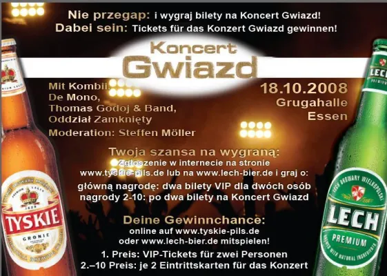 Bild: Koncert Gwiazd - Tyskie und Lech verlosen Karten für Mega-Event in Essen am 18. Oktober