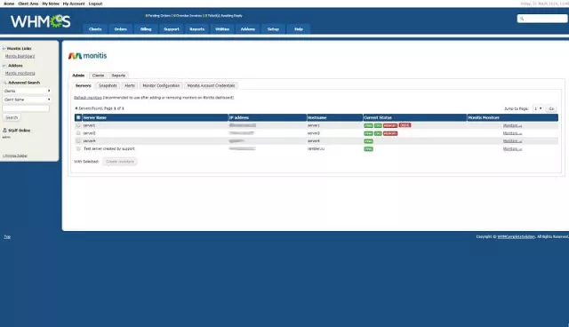 Bild: Neues Add-On integriert Monitis in WHMCS