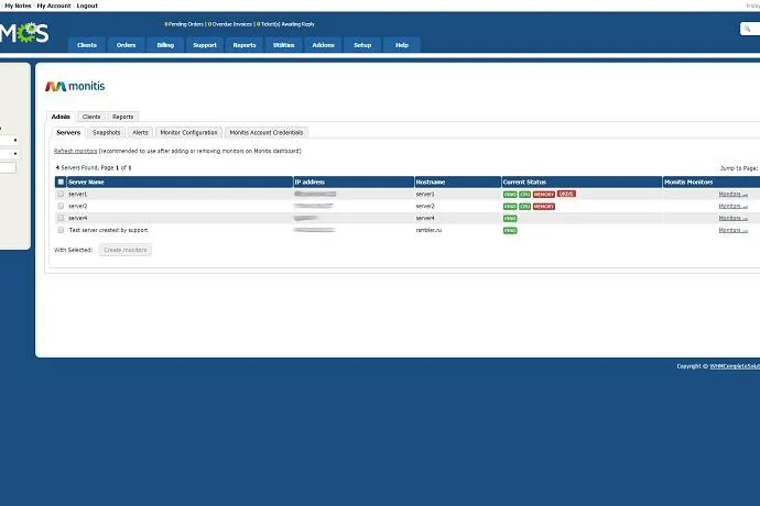 Bild: Neues Add-On integriert Monitis in WHMCS