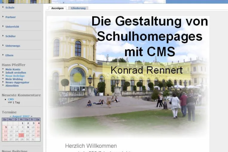 Bild: Onlinevortrag: Schulhomepagegestaltung mit CMS
