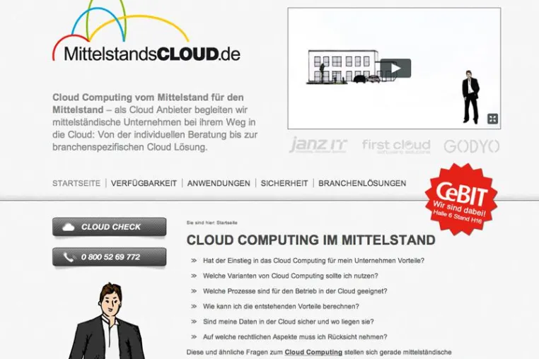 Janz IT AG präsentiert mittelstandsgerechte Cloud-Lösungen auf der CeBIT 2013 Bild: Janz IT AG präsentiert mittelstandsgerechte Cloud-Lösungen auf der CeBIT 2013