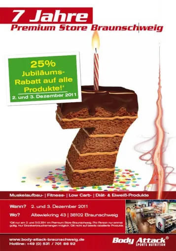 Bild: 25% Jubiläumsrabatt – Der Body Attack Premium Store in Braunschweig feiert 7. Geburtstag