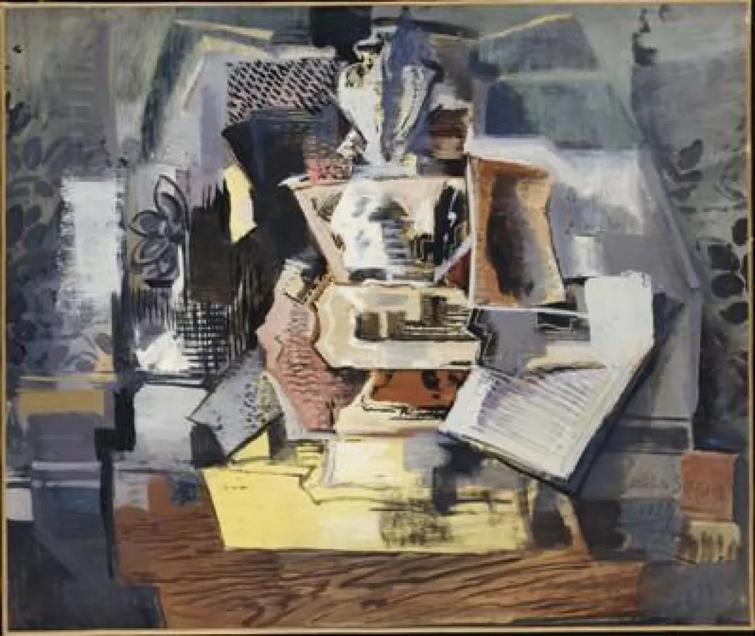 Ismael de la Serna (1897 - 1968), Cubist Still-Live, 1924, Öl auf Papier auf Lwd.