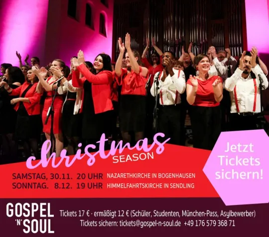 Gospel’n’Soul – Christmas Edition 2019 Weihnachtskonzerte Bild: Gospel’n’Soul – Christmas Edition 2019 Weihnachtskonzerte