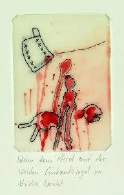 Ina Hermann, 2011, Büttenpapier, Wachs, Zwirn, Aquarellfarber
