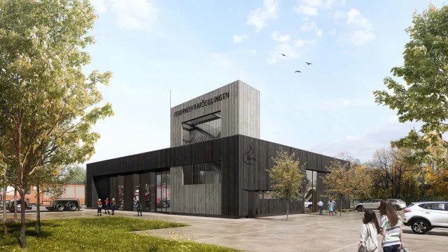 Bild: Neubau des Feuerwehrhauses für die Gemeinde Mögglingen von Gaus Architekten