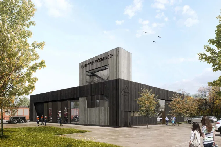 Neubau des Feuerwehrhauses für die Gemeinde Mögglingen von Gaus Architekten Bild: Neubau des Feuerwehrhauses für die Gemeinde Mögglingen von Gaus Architekten