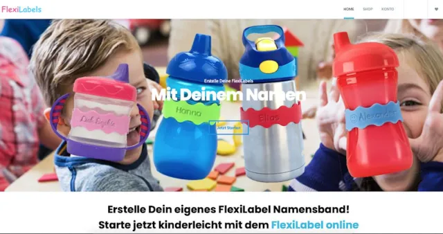 Bild: FlexiLabels.de Das flexible Namensband für Kinder Trinkflaschen, Becher und Trinkgläser.