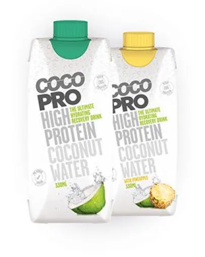 Bild: COCOPRO High Protein Kokoswasser. Neu im Getränkeregal bei Müller Drogeriemärkten in Deutschland & Österreich.
