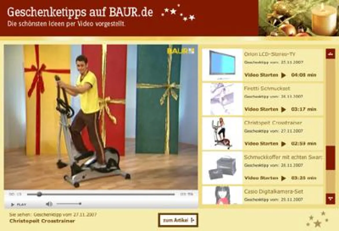 Video Weihnachtskalender von Baur Versand