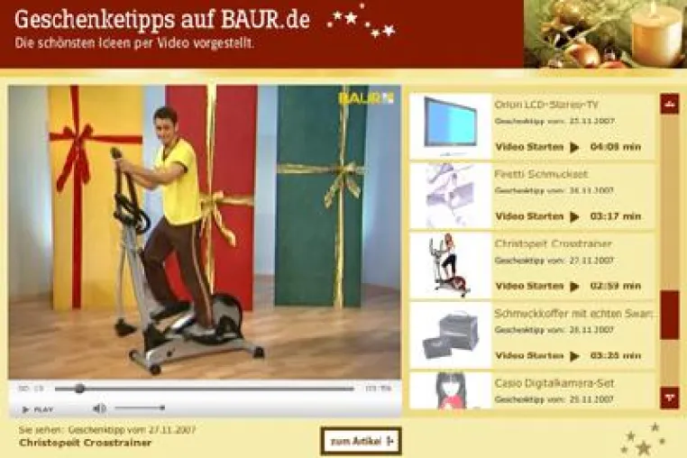 Versandhaus Baur mit Video-Weihnachtskalender Bild: Versandhaus Baur mit Video-Weihnachtskalender