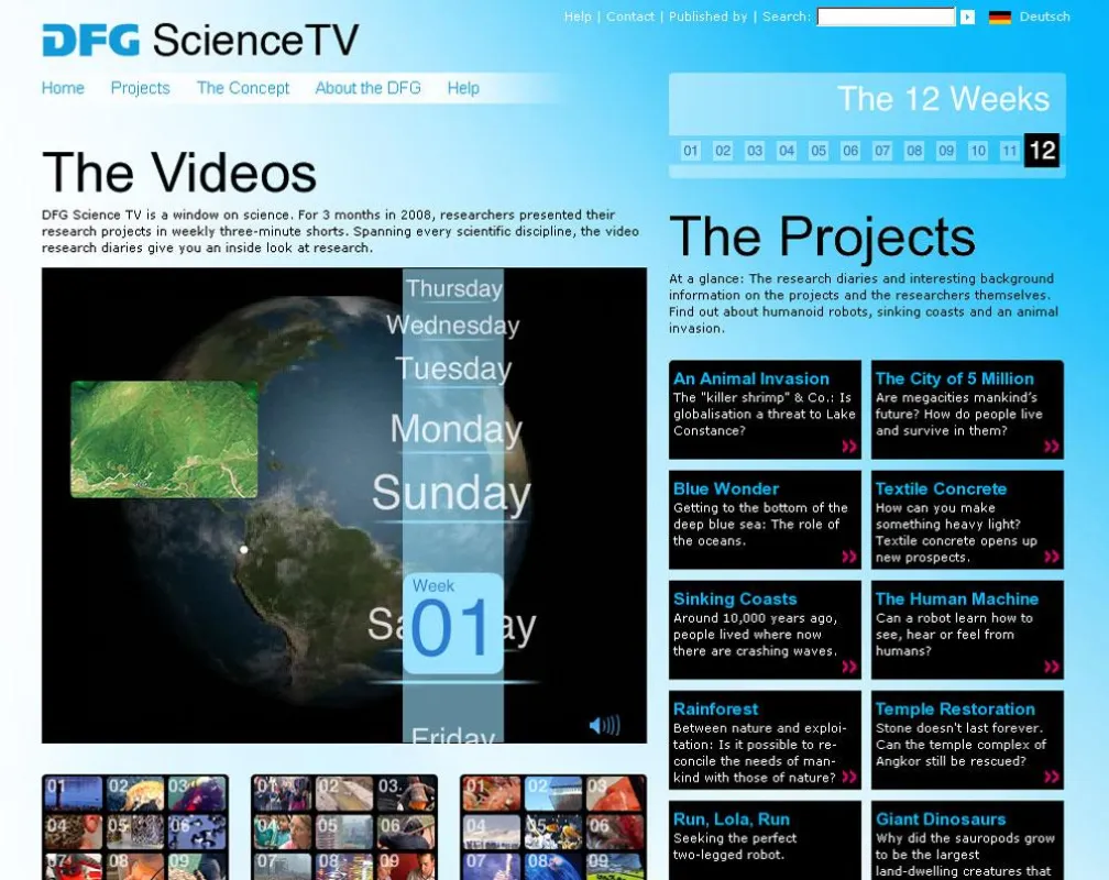 Website DFG Science TV