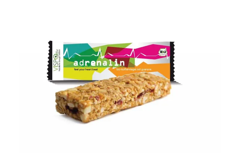 'adrenalin' – der neue 'Muntermacher'-Riegel von VISPOaktiv vereint Koffein und Guarana mit besten Bio-Zutaten Bild: 'adrenalin' – der neue 'Muntermacher'-Riegel von VISPOaktiv vereint Koffein und Guarana mit besten Bio-Zutaten