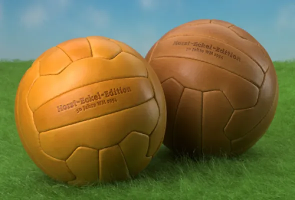 Bild: Dem WM-Ball von 1954 nachempfunden: die HORST-ECKEL-EDITION. Vom Fußball zum Kultobjekt.