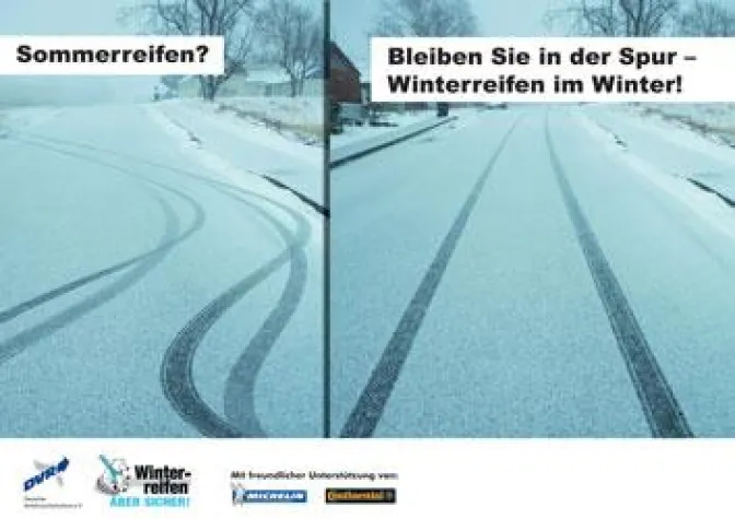 Bild: Mit Winterreifen in der Spur bleiben