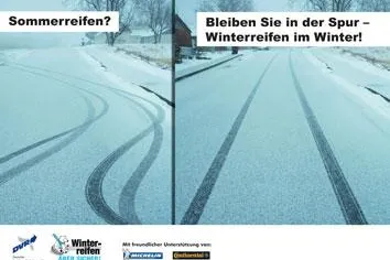 Mit Winterreifen in der Spur bleiben Bild: Mit Winterreifen in der Spur bleiben