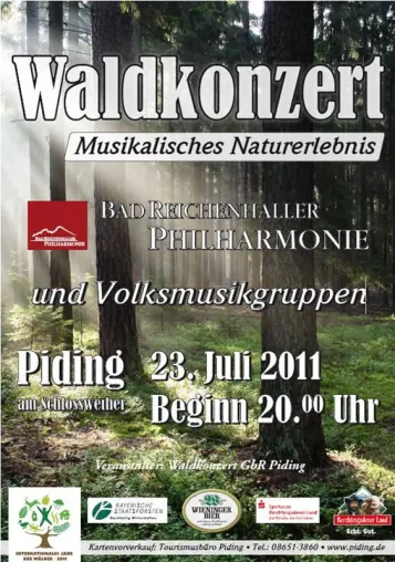 Wildschütz trifft Freischütz - Bad Reichenhaller Philharmonie und Volksmusik bei 1. Pidinger Waldkonzert Bild: Wildschütz trifft Freischütz - Bad Reichenhaller Philharmonie und Volksmusik bei 1. Pidinger Waldkonzert