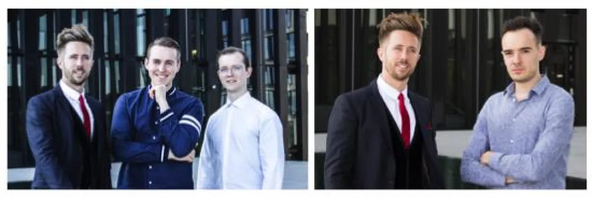 Felix Thönnessen mit Max Schmietendorf & Marius Bozem (immoTerminal) sowie mit Max Hug (AVANCE AIRE)