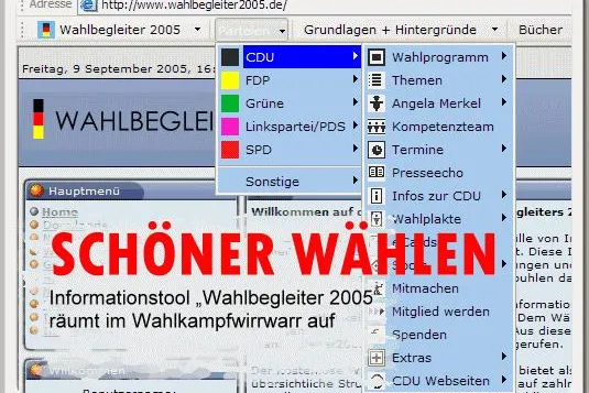 Bild: Der Wahlbegleiter 2005 verhilft Unentschlossenen zum richtigen Kreuz