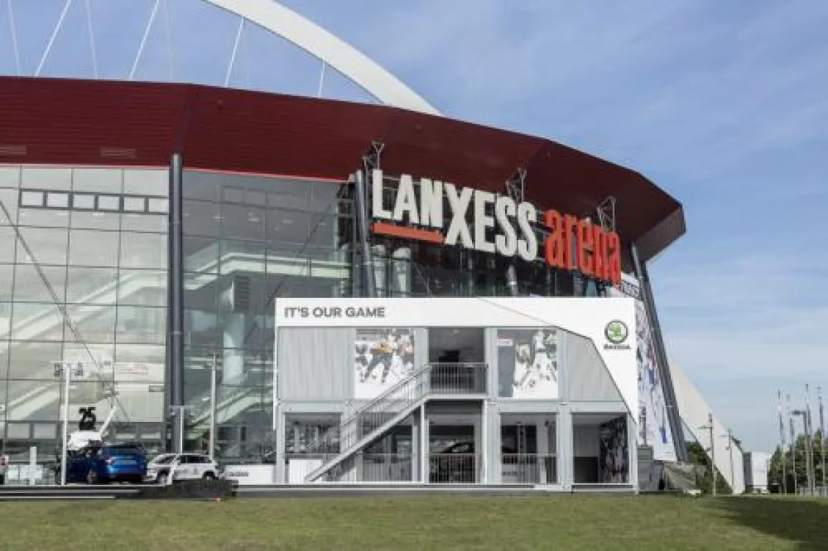 Ein Eventcenter aus ELA Modulen begleitete die Eishockey-WM in Köln.