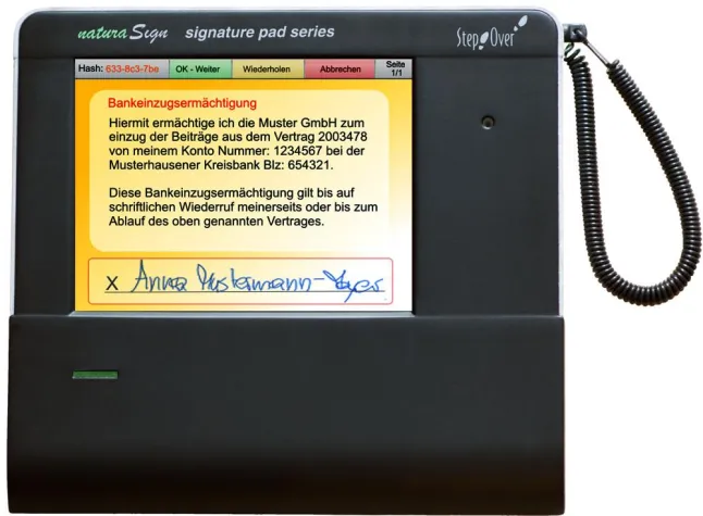 Bild: naturaSign Pad Color – Die CeBit Neuheit 2009 von der StepOver GmbH