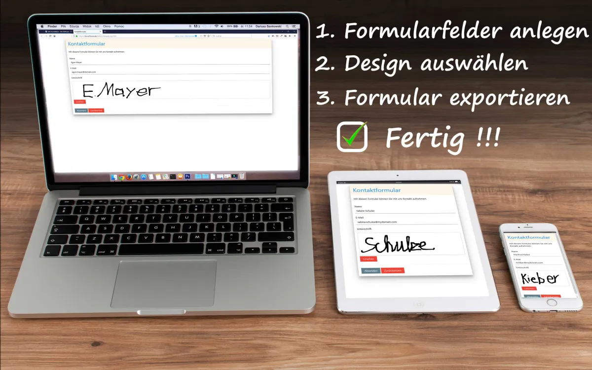 In drei Schritten zum fertigen Online-Formular