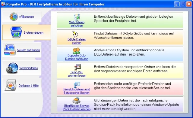 Bild: Purgatio Pro 8.0: Putzfrau für den eigenen Computer