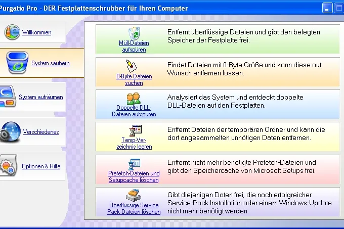 Purgatio Pro 8.0: Putzfrau für den eigenen Computer Bild: Purgatio Pro 8.0: Putzfrau für den eigenen Computer