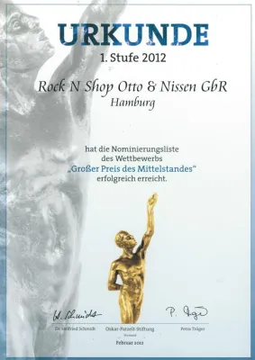 Bild: ROCKnSHOP - Nominiert für den Großen Preis des Mittelstandes 2012