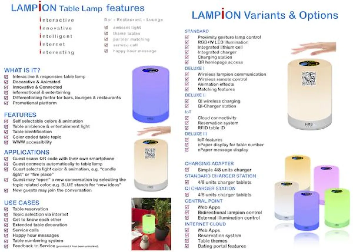 LAMP-I-ON intelligent & interactive table lamps