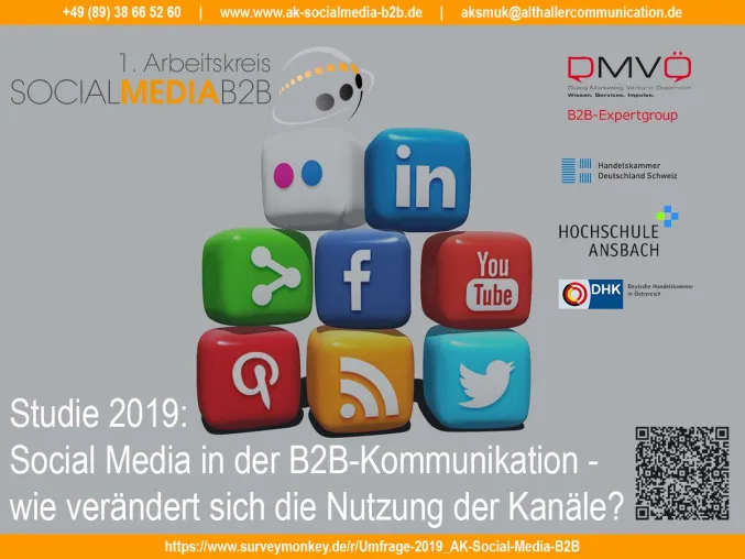 Bild: B2B Social Media Studie 2019 – Aus der Praxis für die Praxis – Erstmals für den gesamten DACH-Raum