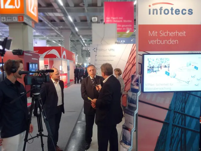 Rückblick it-sa 2014: Infotecs im Interview zu symmetrischer Verschlüsselung mit ViPNet VPN Bild: Rückblick it-sa 2014: Infotecs im Interview zu symmetrischer Verschlüsselung mit ViPNet VPN