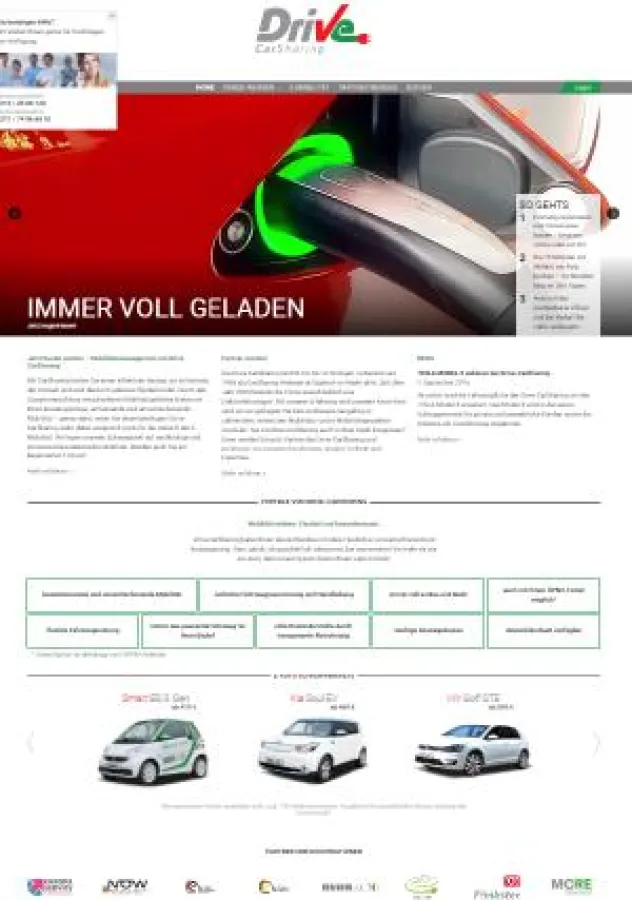 Neue Website der Drive-CarSharing