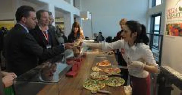 Bild: PizzaExperten im Pressezentrum der Internationalen Grünen Woche