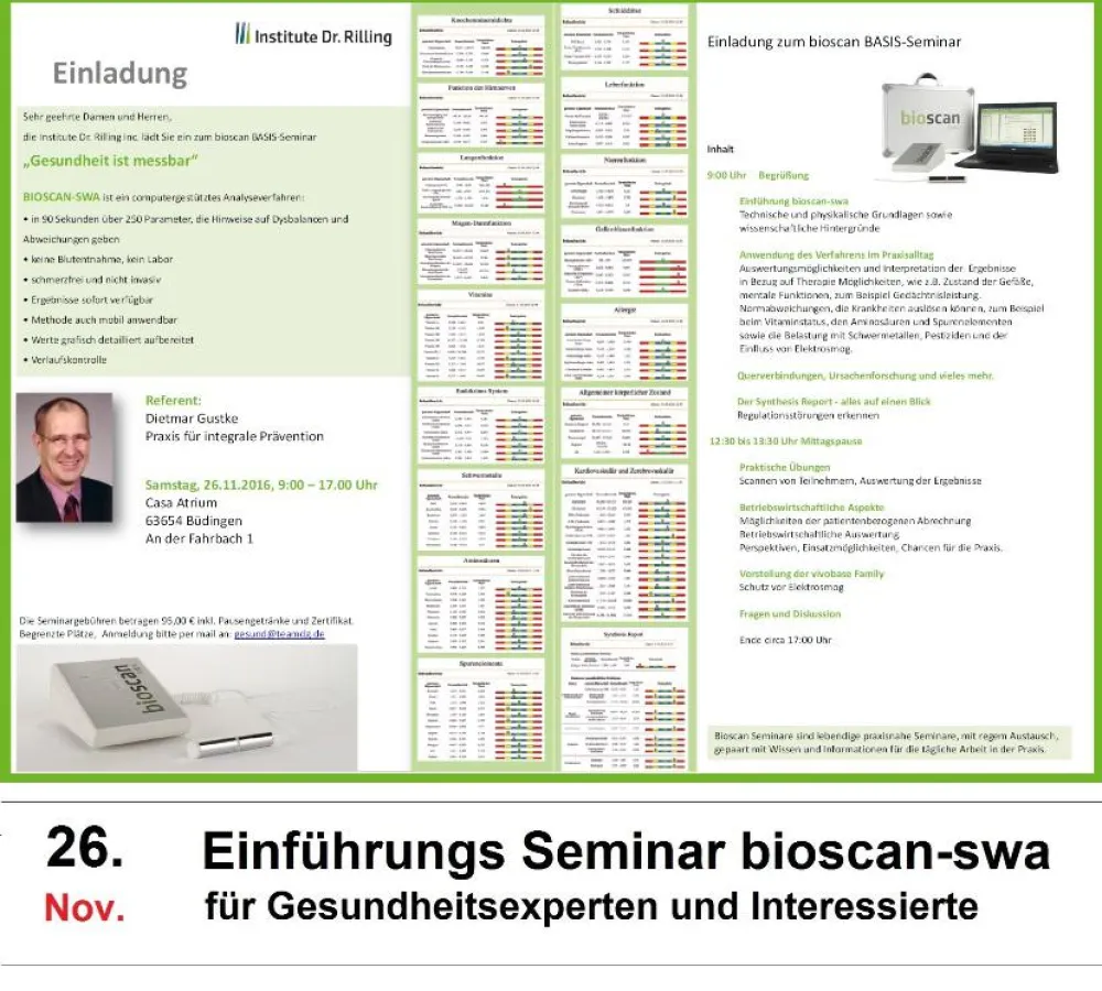 Einladung zum bioscan-swa Basis-Seminar