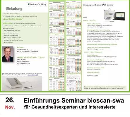 Bild: bioscan-swa BASIS Seminar am 26.11.2016, 9-17 Uhr