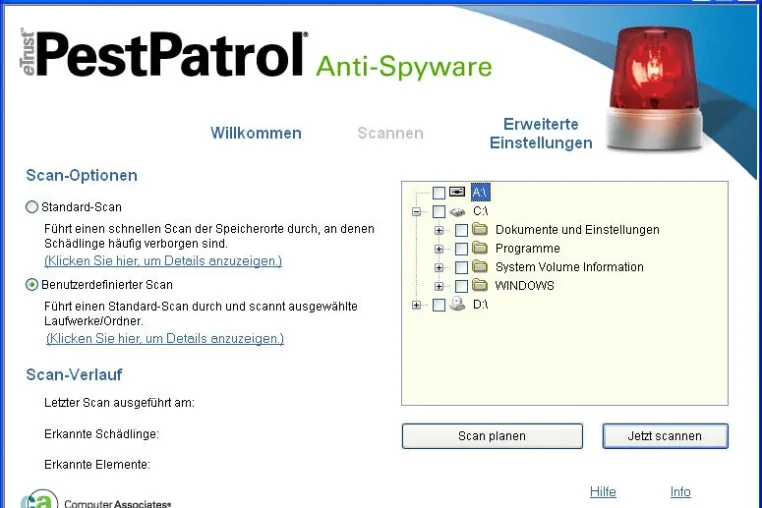 Bild: PestPatrol 2005: Spionage verhindern