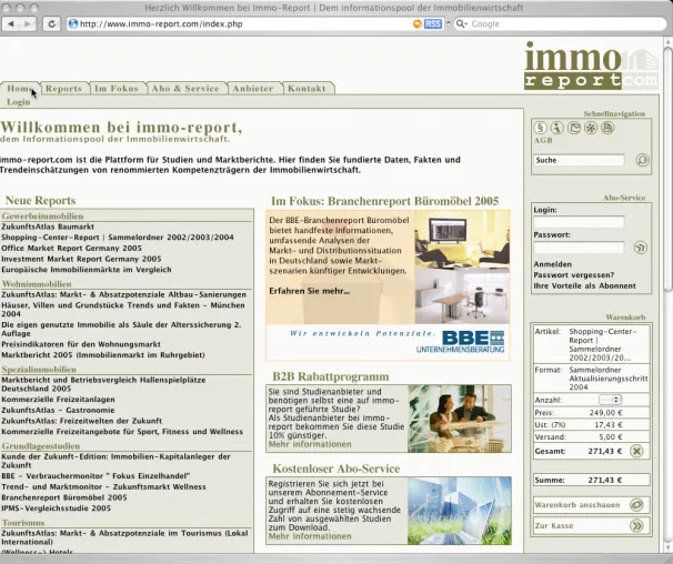 Bild: immo-report.com, das erste umfassende Internetportal für Marktberichte und Studien zum Immobilienmarkt, ist gestartet