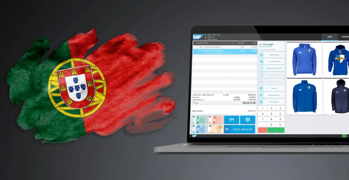 Die hokona Kassenbotschafter bringen SAP© Customer Checkout nach Portugal (© Adobe Stock Fotos & SAP©)