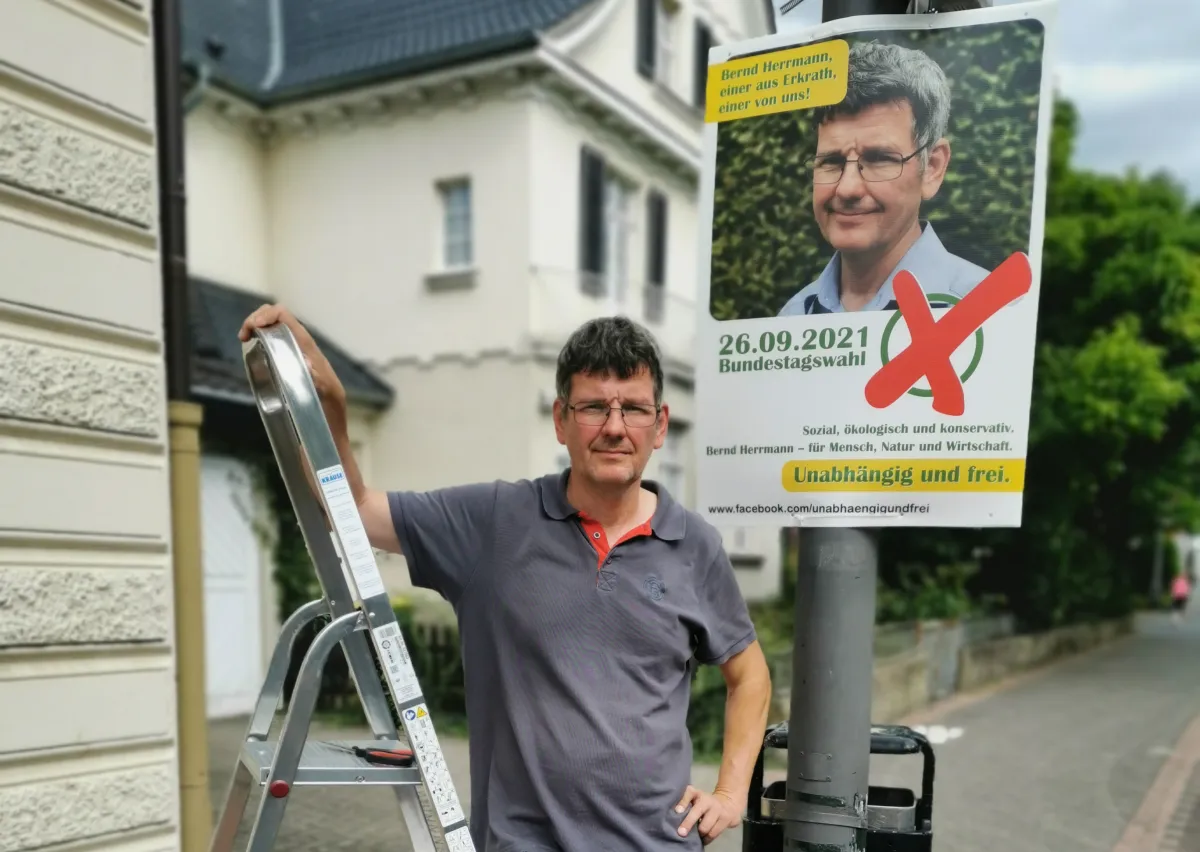 Unabhängig und frei ist das Motto mit dem Bernd Herrmann bei der Bundestagswahl antritt. (© Nicole Marschall)