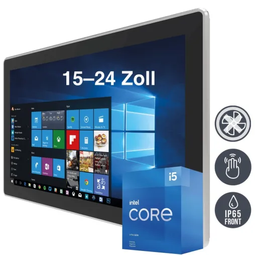 Bild: Robust und zukunftsfähig: Multitouch-Panel-PCs mit stabiler Aluminium-Front und Intel®-Tiger-Lake-CPU