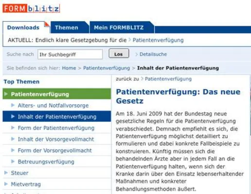 Bild: Rechtswirksame Patientenverfügung per Klick