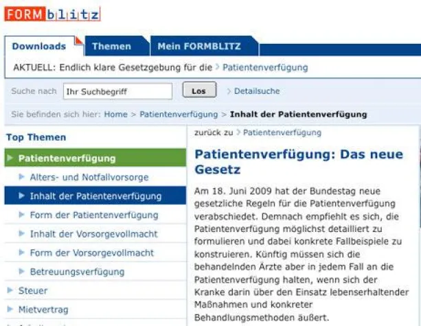Bild: Rechtswirksame Patientenverfügung per Klick