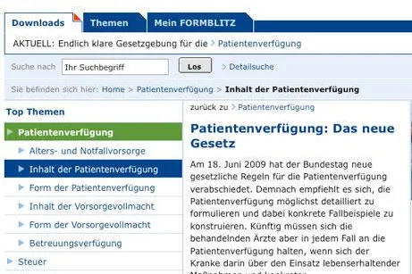 Rechtswirksame Patientenverfügung per Klick Bild: Rechtswirksame Patientenverfügung per Klick