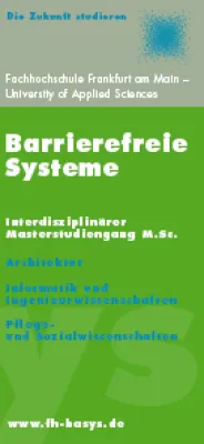 Bild: Anmeldung für den Masterstudiengang Barrierefreie Systeme noch bis 15. Februar 2006