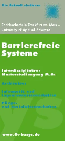 Bild: Anmeldung für den Masterstudiengang Barrierefreie Systeme noch bis 15. Februar 2006