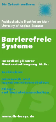 Bild: Anmeldung für den Masterstudiengang Barrierefreie Systeme noch bis 15. Februar 2006