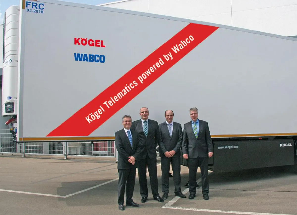 v.l.n.r.: N. Rens, WABCO, T. Heckel und T. Eschey, Kögel, und W. Rempel, WABCO